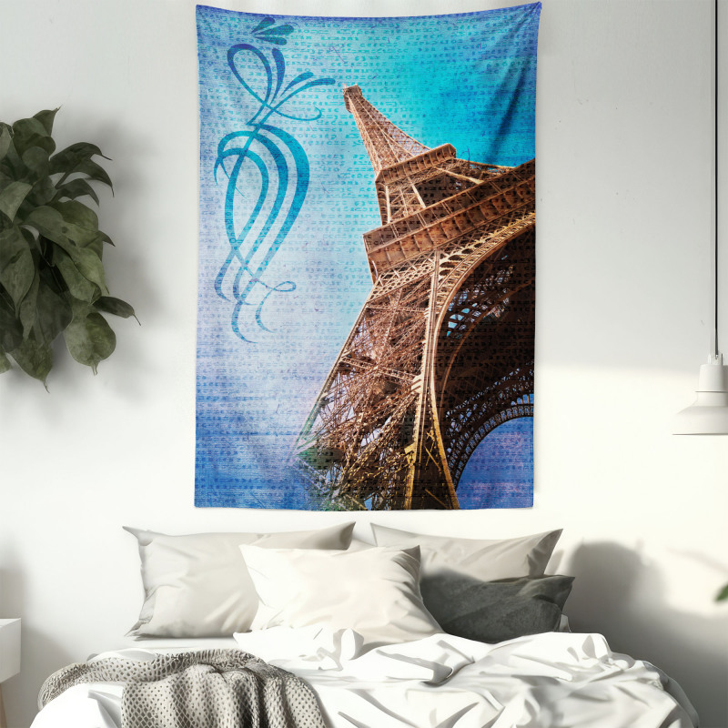 Tilt Shot Eiffel Tower Travel Tapestry