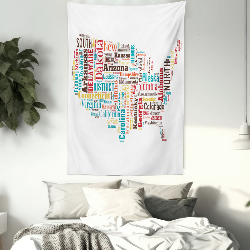 Map Cities Towns Names Tapestry