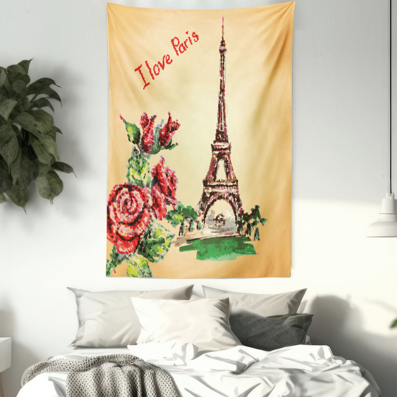 Love in Paris Eiffel Tapestry