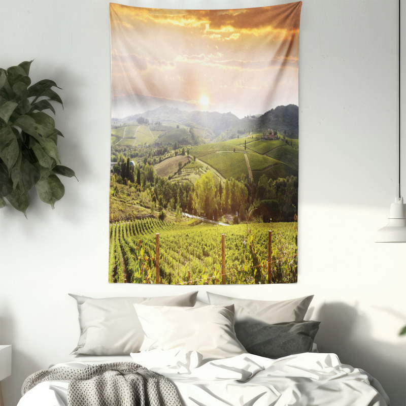 Rural Fields Rising Sun Tapestry