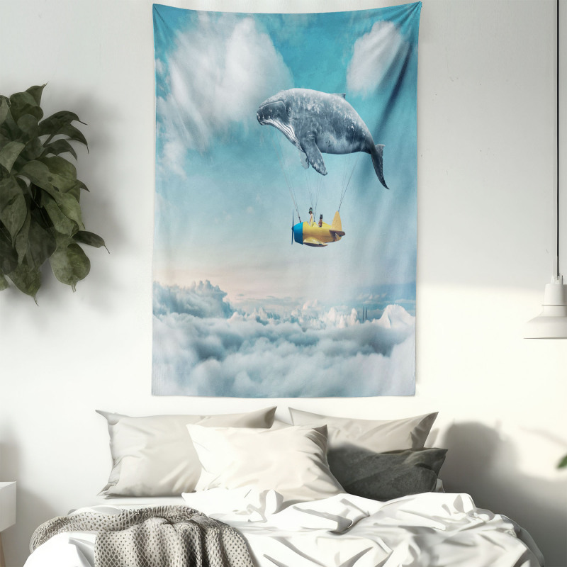 Dreamy View Whale Clouds Tapestry