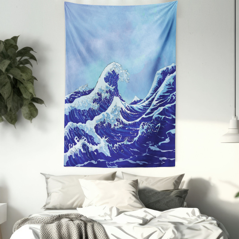 Big Tsunami Ocean Nature Tapestry