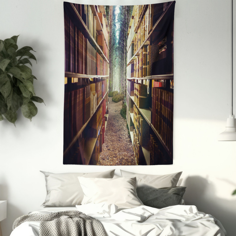 Abstract Library in Woods Tapestry