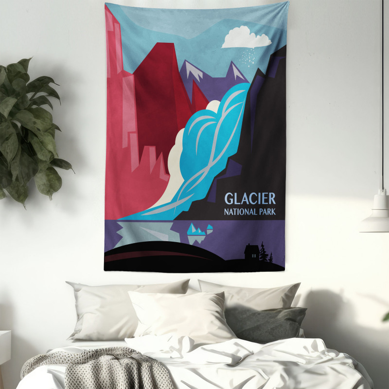 Abstract Mountains and River Tapestry