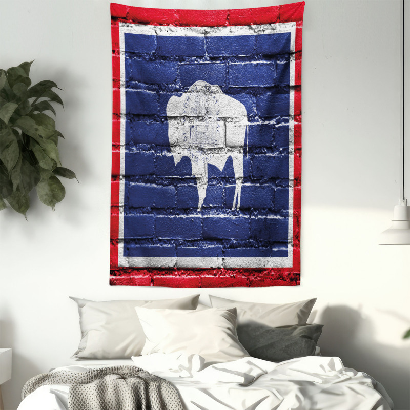 State Flag Paint on Bricks Tapestry