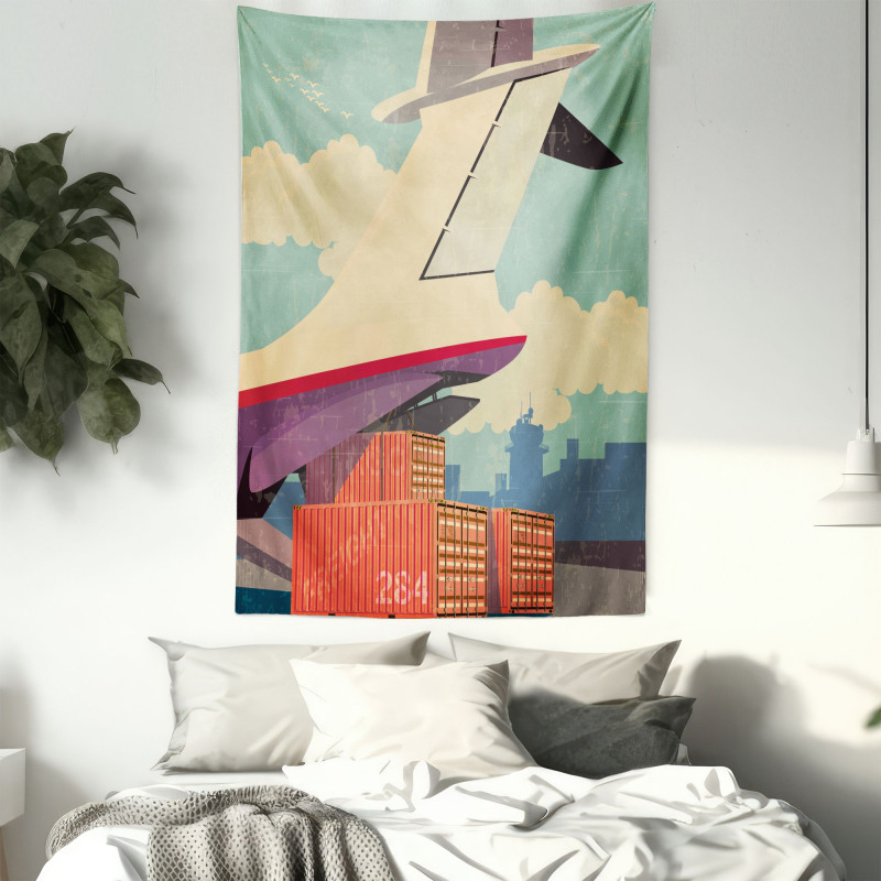 Vintage Air Cargo Plane Tapestry