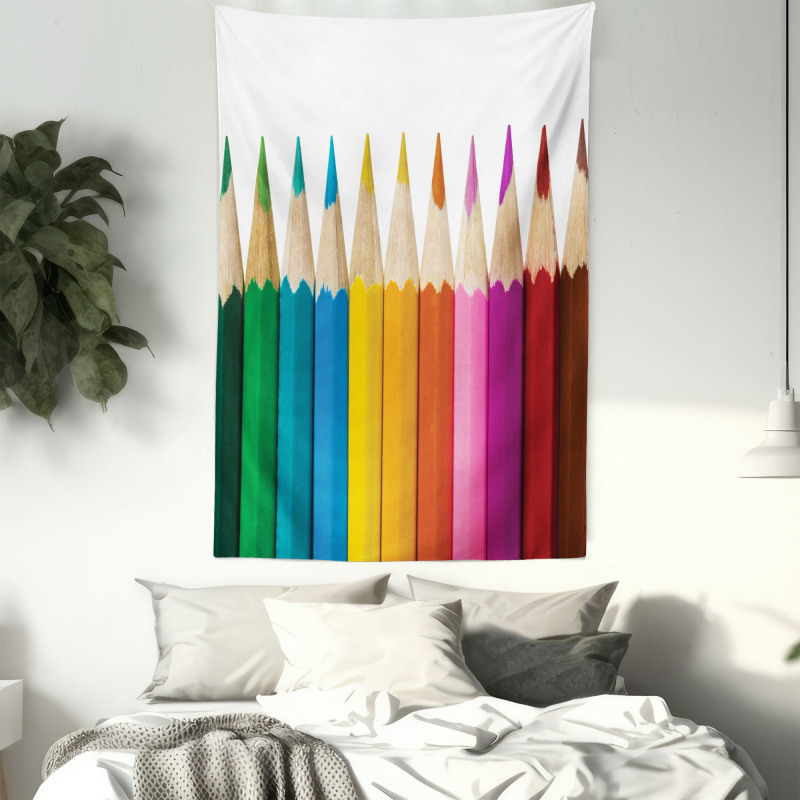 Colorful Pencils Macro Photo Tapestry