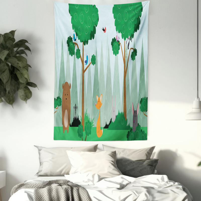 Woods Cartoon Tapestry