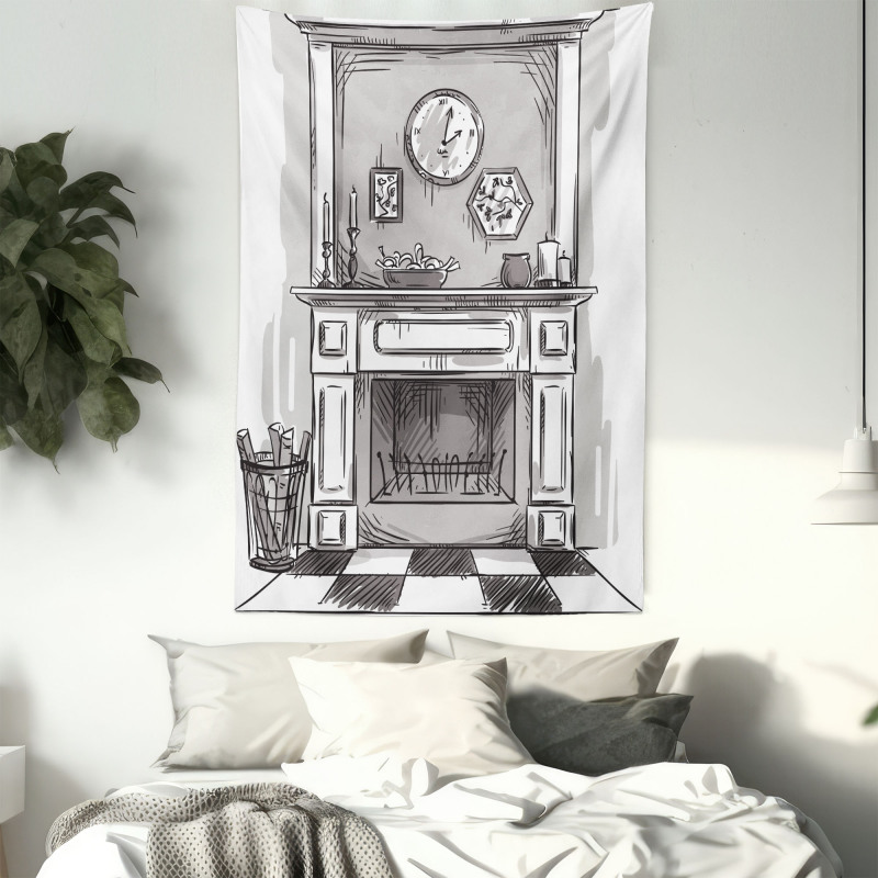 Greyscale Cozy Edge Home Tapestry