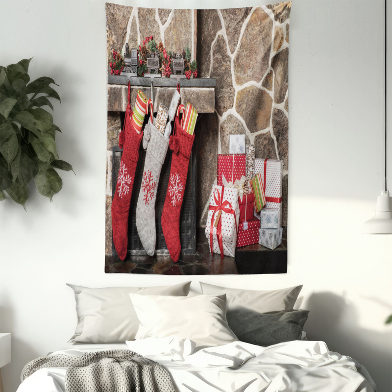 Stockings and Gift Boxes Tapestry