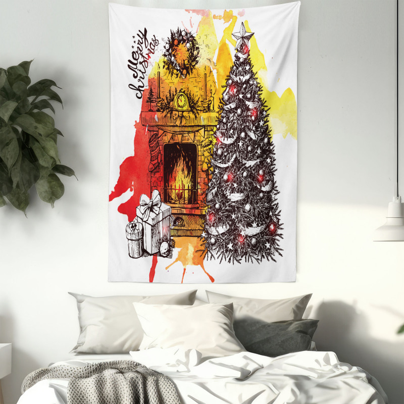 Christmas Sketch Tapestry