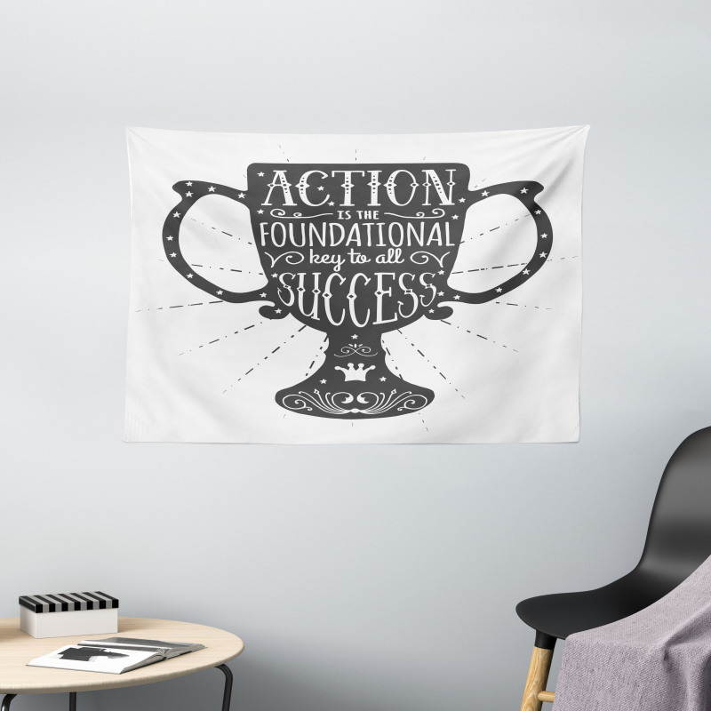 Motivational Saying Trophy Wide Tapestry