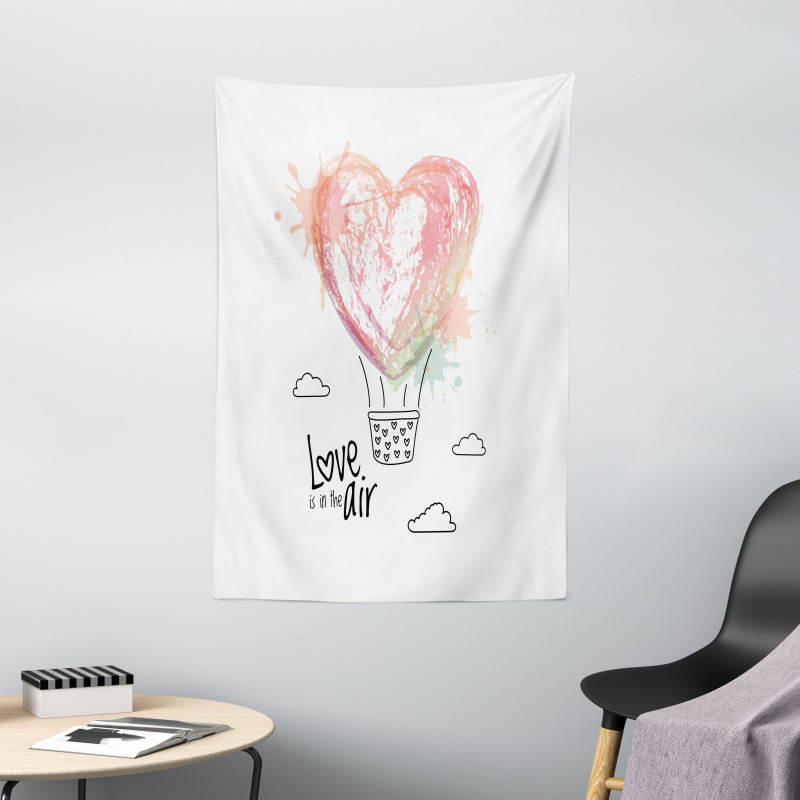 Heart Balloon Love Phrase Tapestry