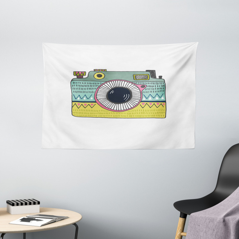 Nostalgic Photo Camera Wide Tapestry