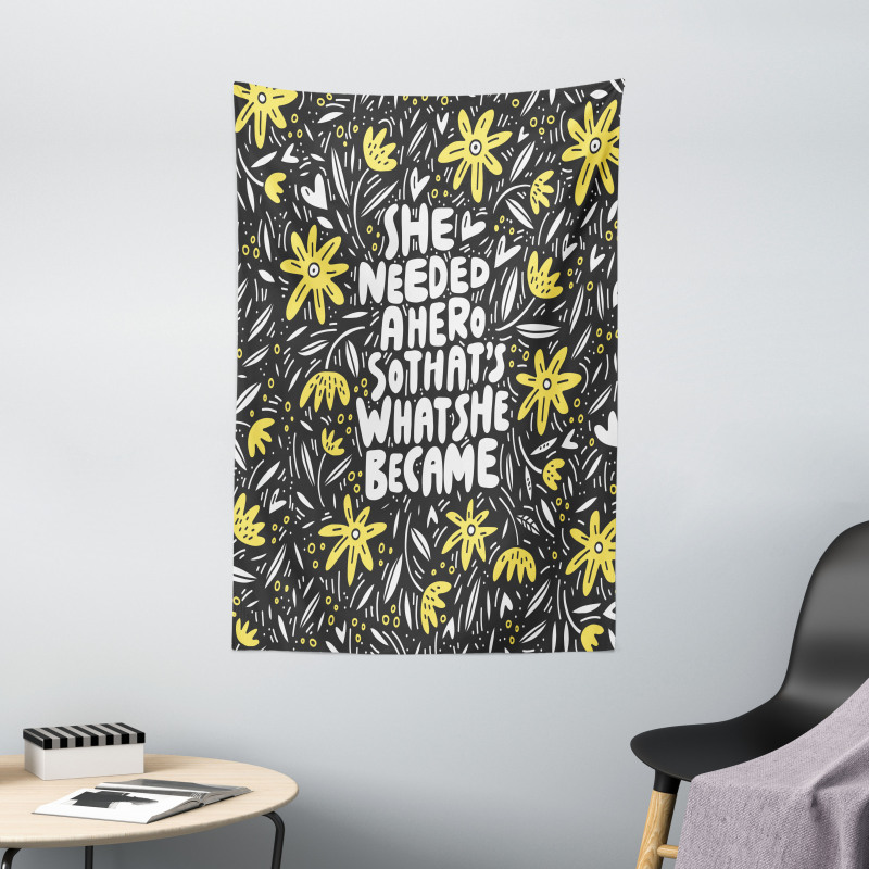 Feminism Flora Lettering Tapestry