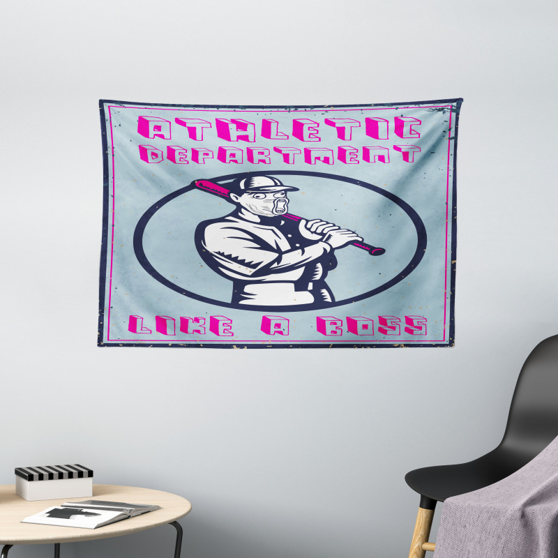 Retro Poster Art Like a Boss Wide Tapestry