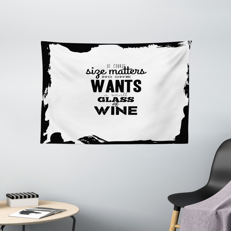 Funny Drinking Words Wine Wide Tapestry