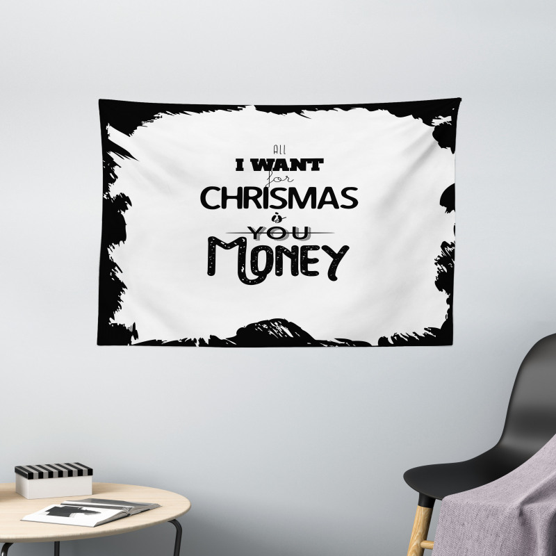Humorous Words with Christmas Wide Tapestry