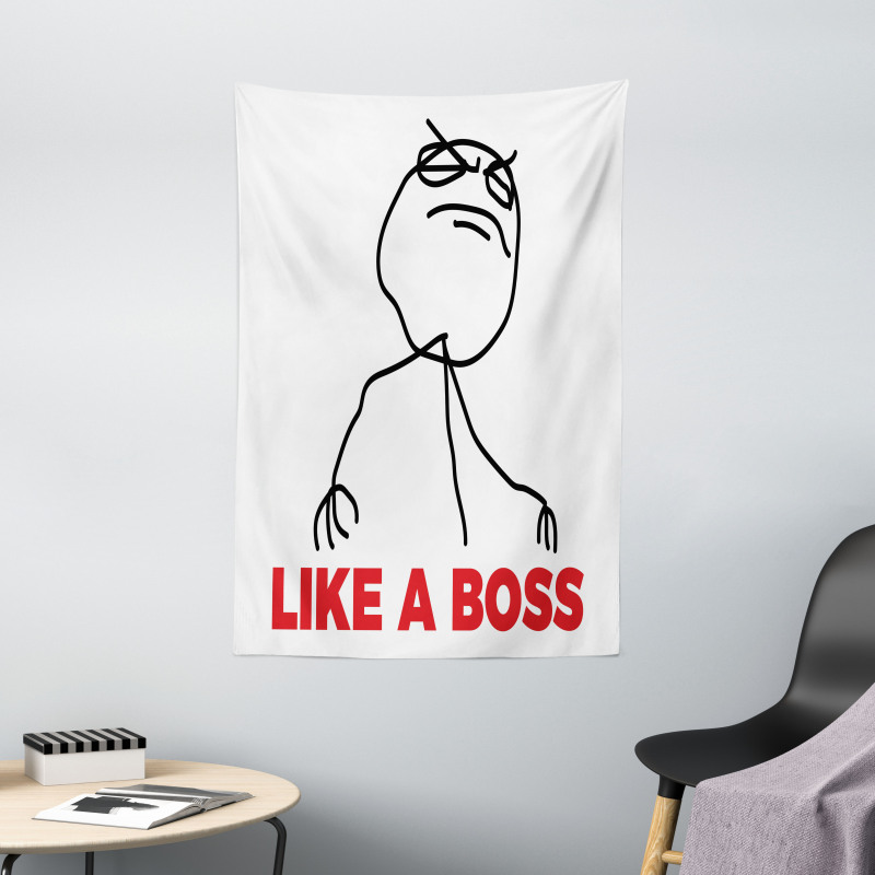 Cool Stickman and Like a Boss Tapestry