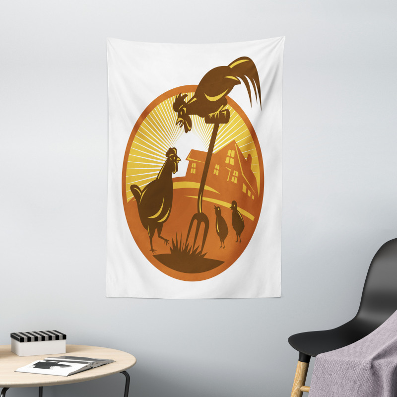 Retro Countryside Tapestry