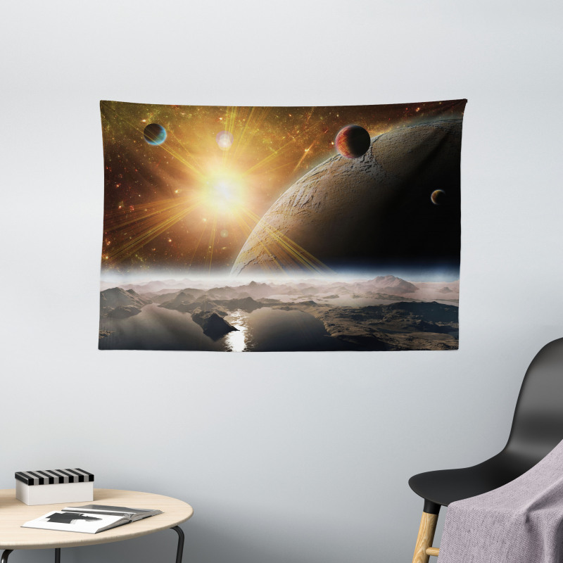 Moons Universe Earth Wide Tapestry