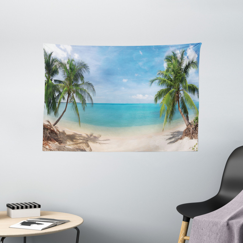 Panoramic View Beach Wide Tapestry