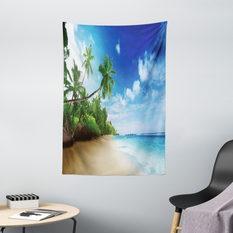 Beach Sunset and Waves Tapestry