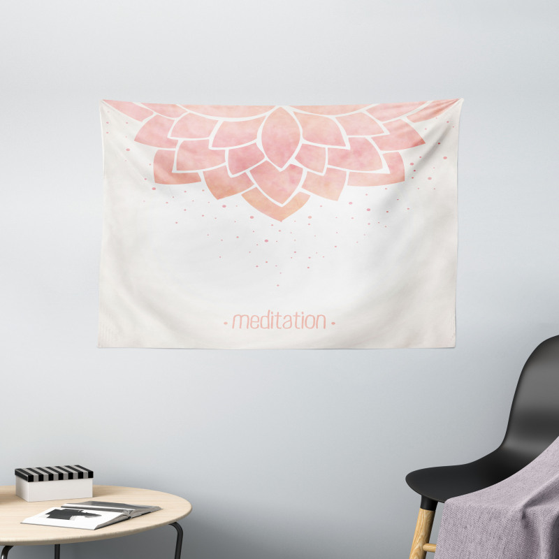 Meditation Lotus Flower Wide Tapestry