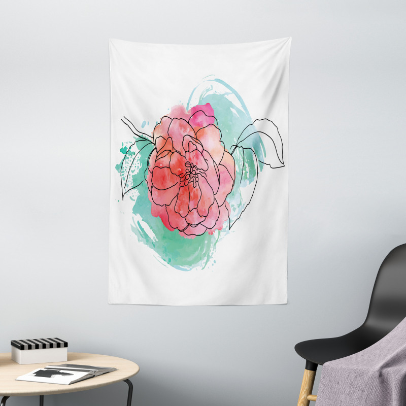 Camellia Grunge Art Tapestry