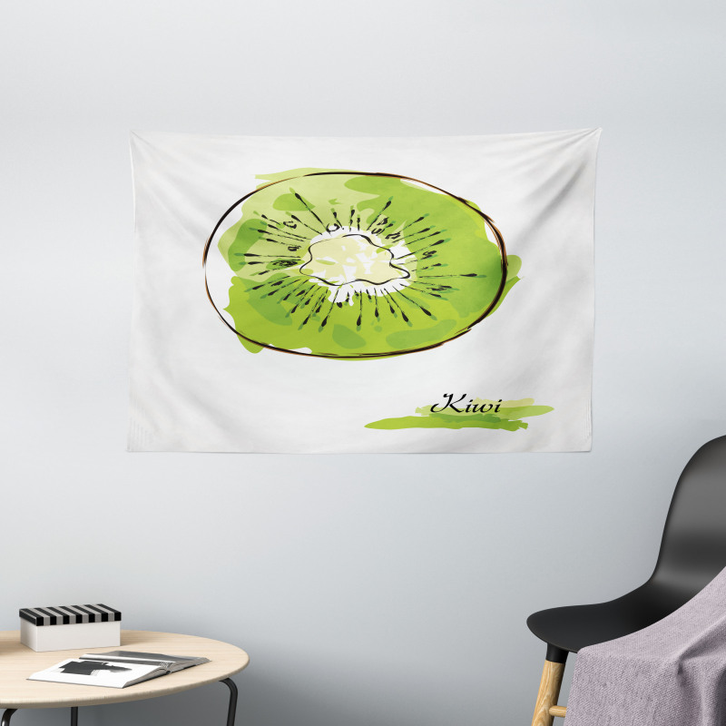 Halved Fruit Design Wide Tapestry