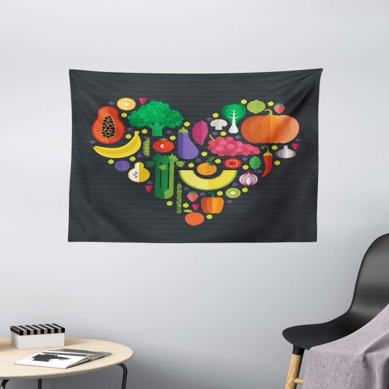 Healthy Eating Natural Heart Wide Tapestry