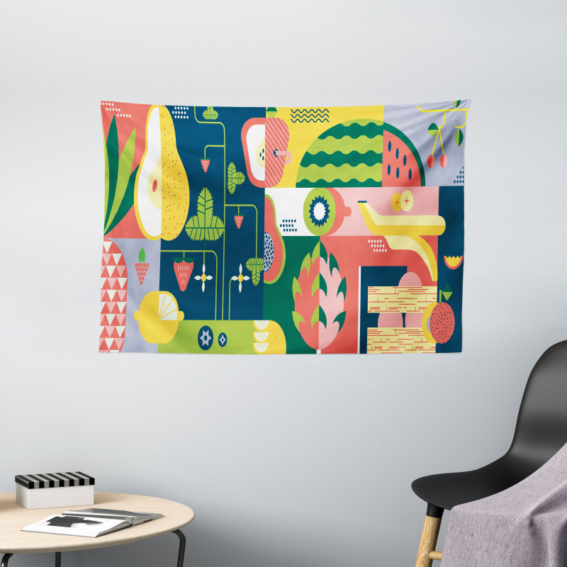 Abstract Modern Food Wide Tapestry