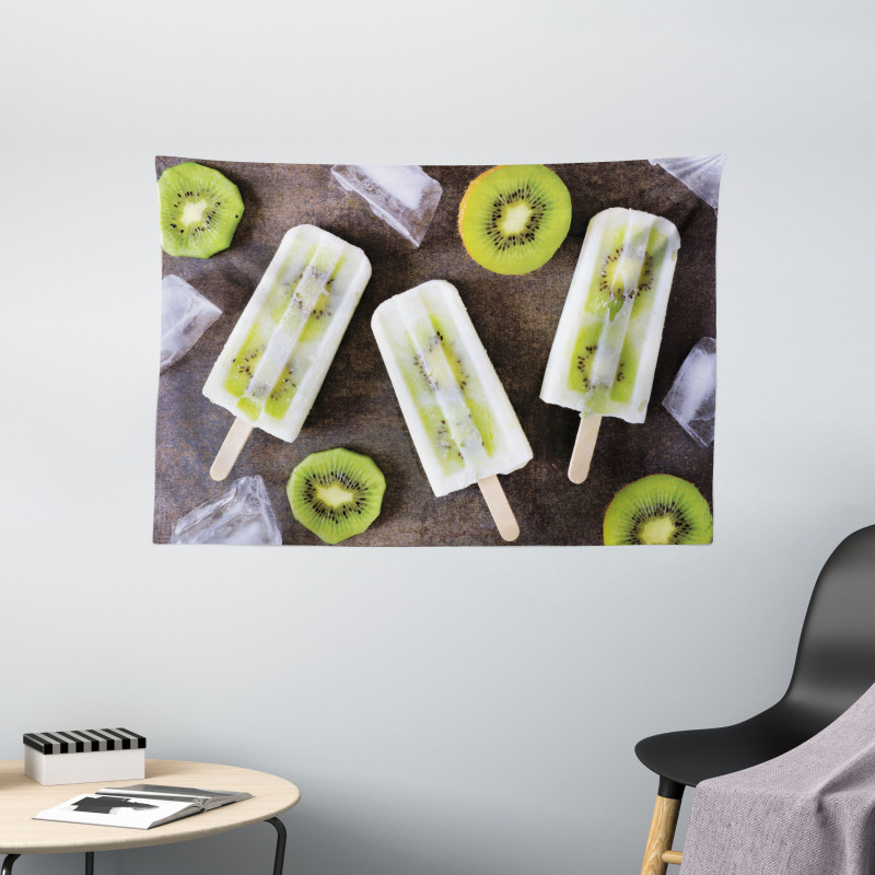 Homemade Fruit Popsicles Photo Wide Tapestry