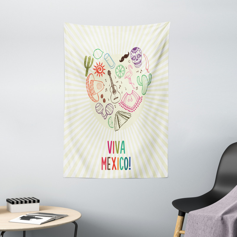 Viva Mexico Folklore Tapestry