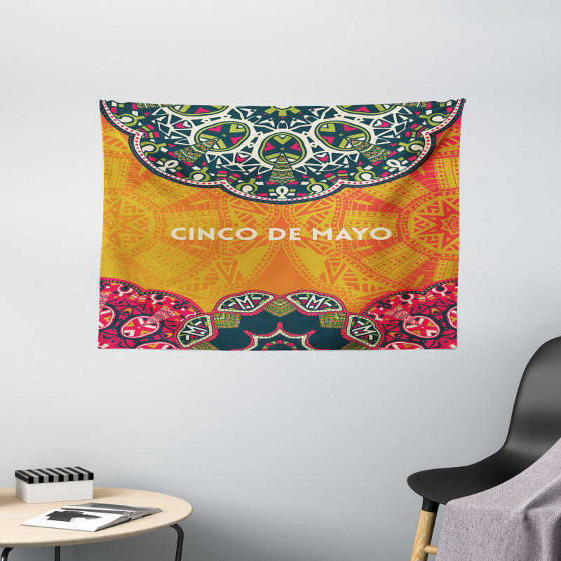 Motifs of Cinco de Mayo Wide Tapestry