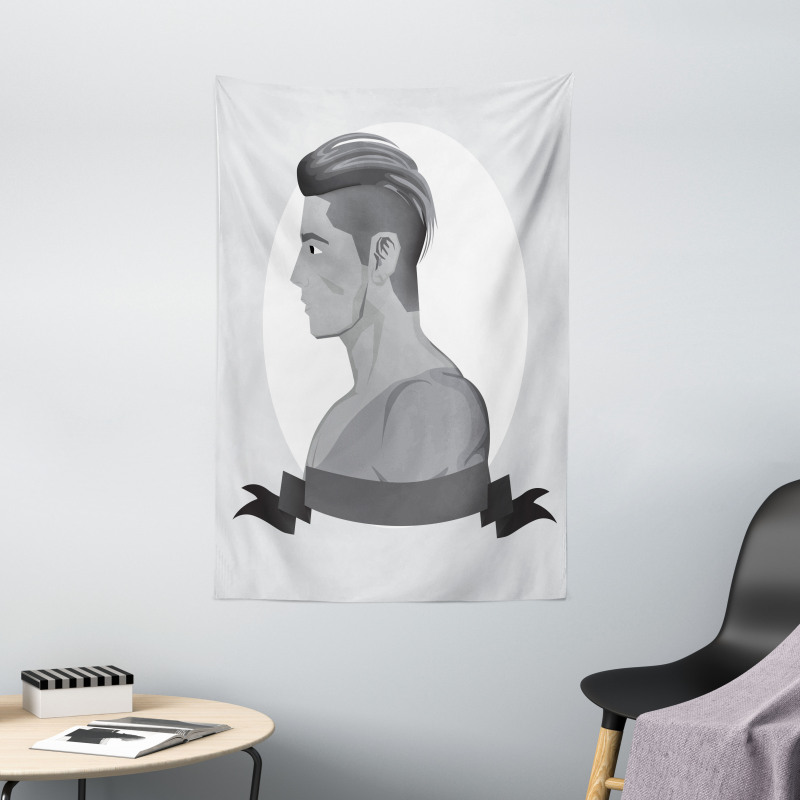 Greyscale Beardless Boy Tapestry