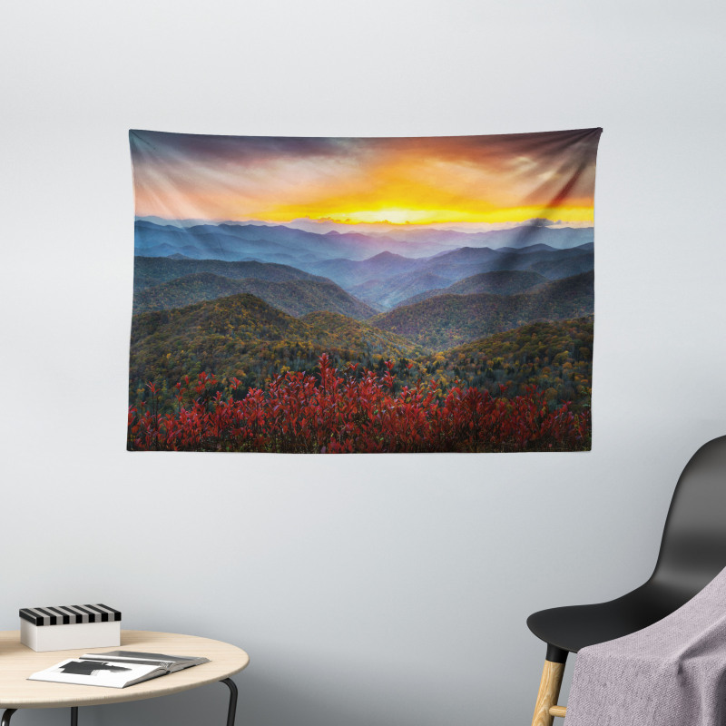 Picturesque Sunset NC Wide Tapestry