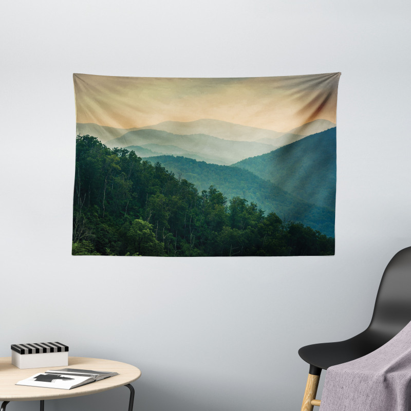 Mountain Ridges Scenery Wide Tapestry