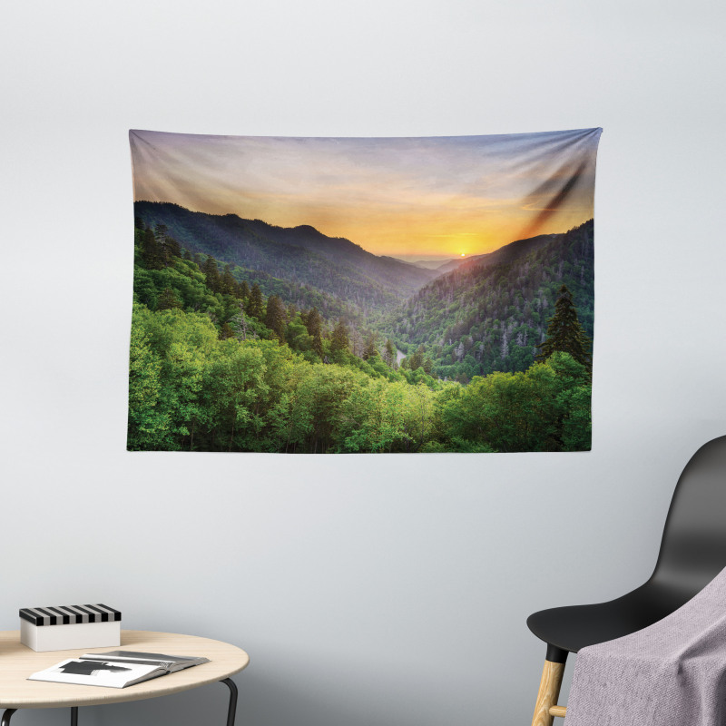 Newfound Gap Sunset Wide Tapestry