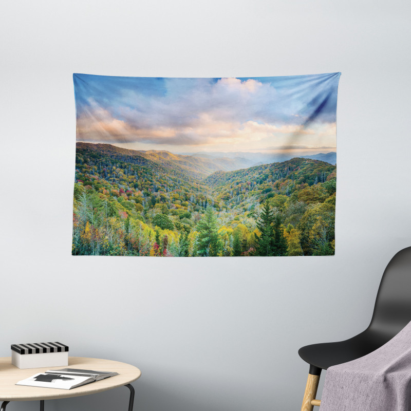 Autumn Outdoor Scene Wide Tapestry