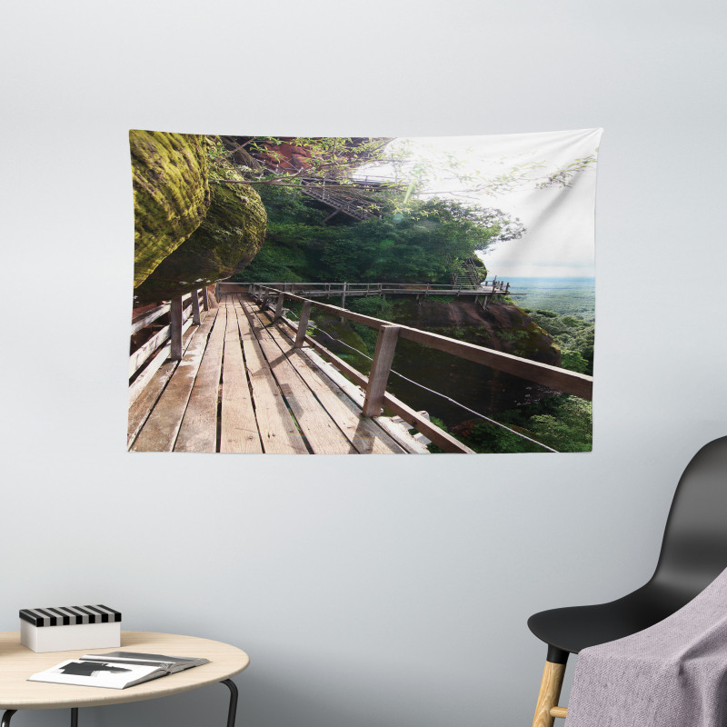 Mountain Ladder and Piers Wide Tapestry