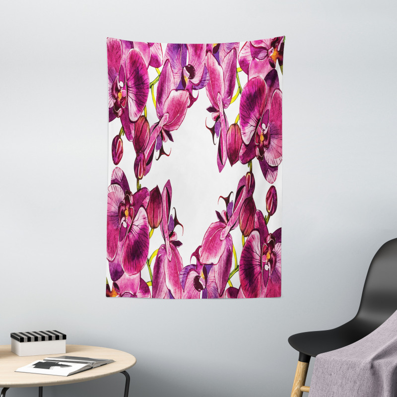 Fresh Spring Orchids Art Tapestry