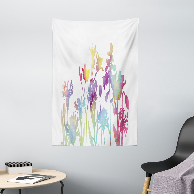 Colorful Ombre Floral Art Tapestry