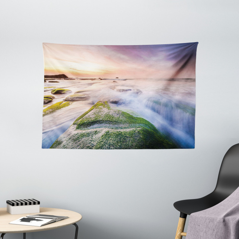 Malaysia Nature Stream on Rock Wide Tapestry