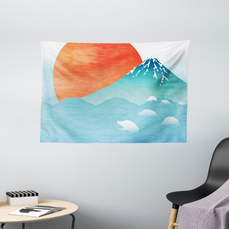 Japanese Far Eastern Nature Wide Tapestry