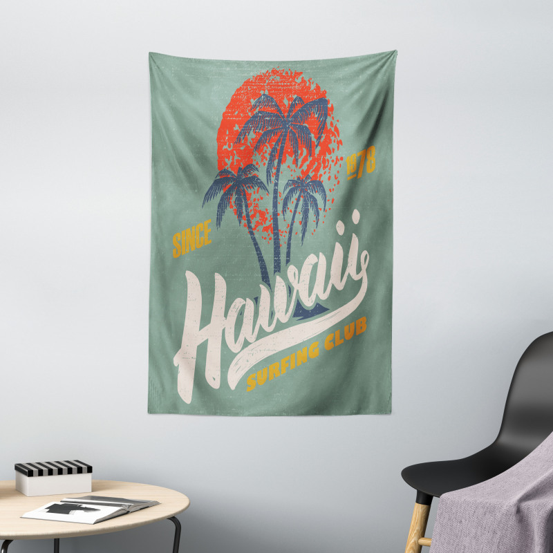 Surfing Club Logo Artwork Tapestry