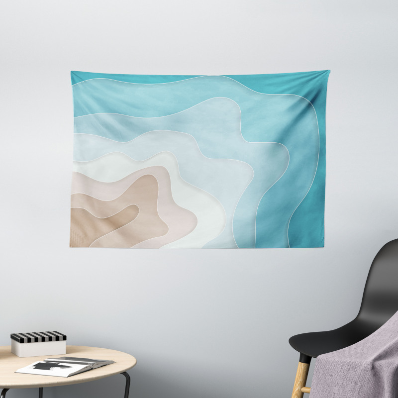 Geode Look Abstract Sea Art Wide Tapestry