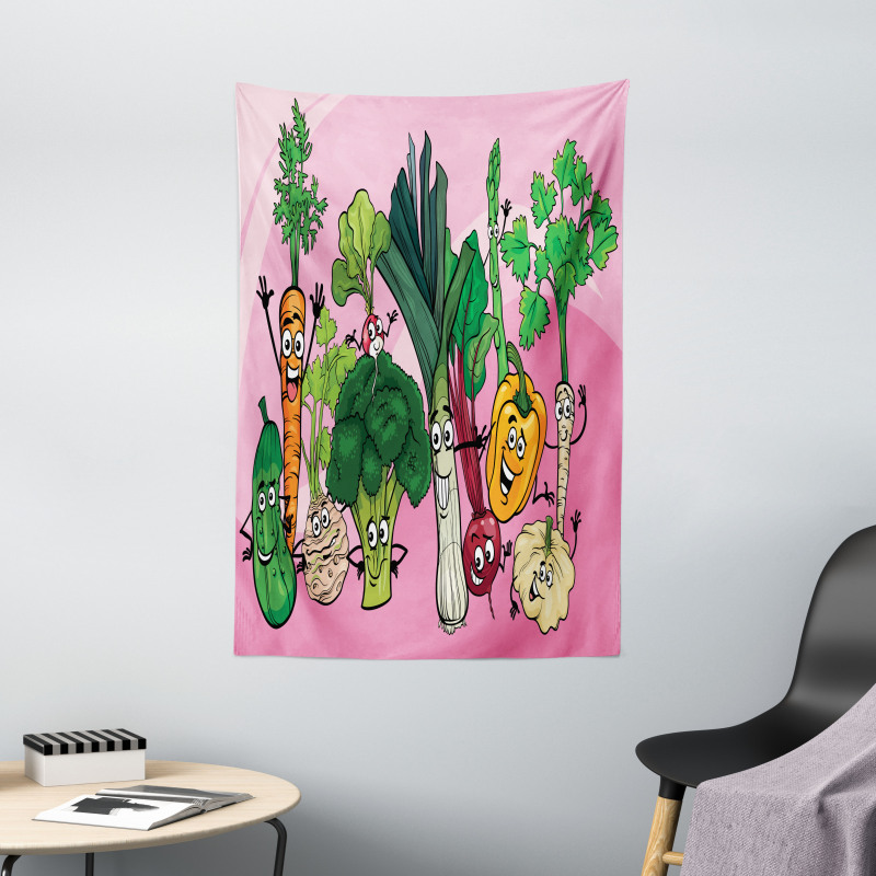 Happy Healthy Food Image Tapestry