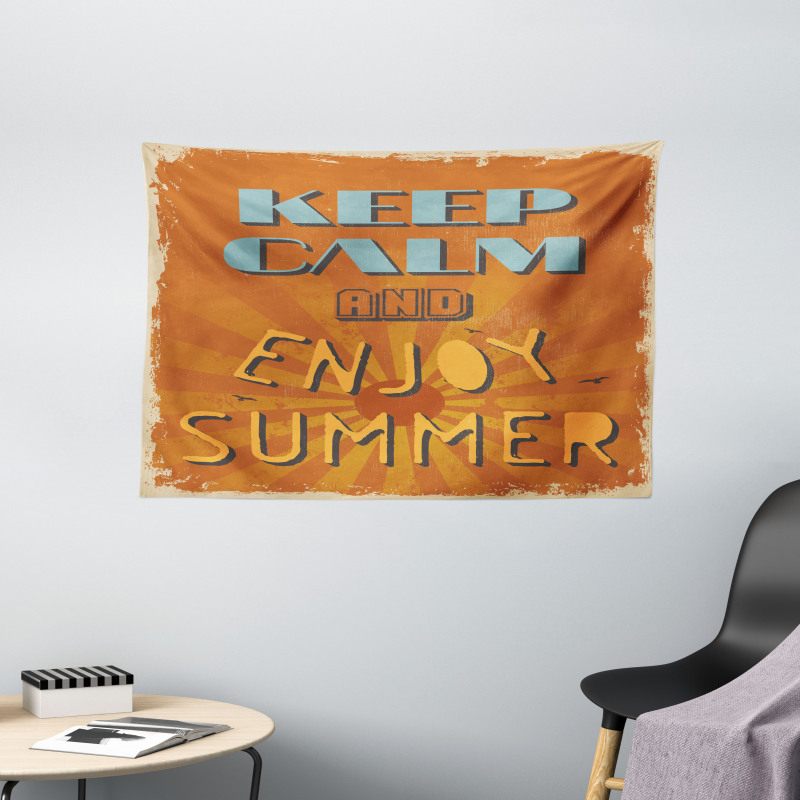 Retro Enjoy Summer Beams Wide Tapestry