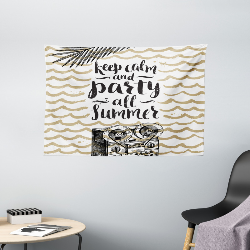 Party All Summer Sketch Wide Tapestry